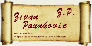 Živan Paunković vizit kartica